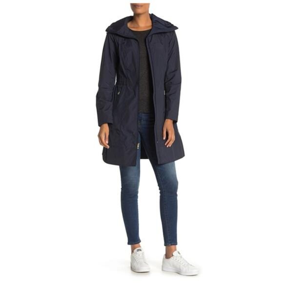 Cole Haan Packable Hooded Rain Jacket - Picture 1 of 4